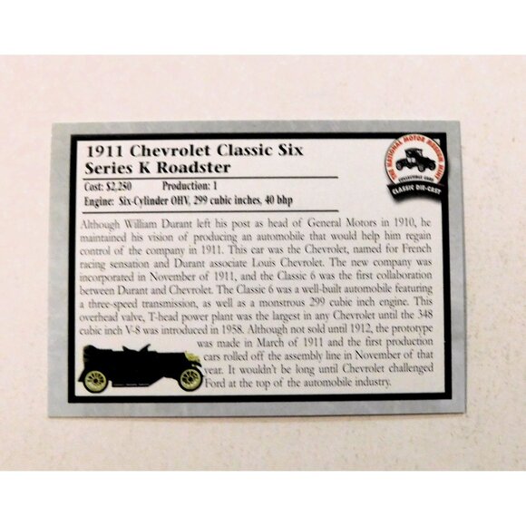 1911 Chevrolet Classic Six Series K Roadster Die-Cast Model - Picture 8 of 15